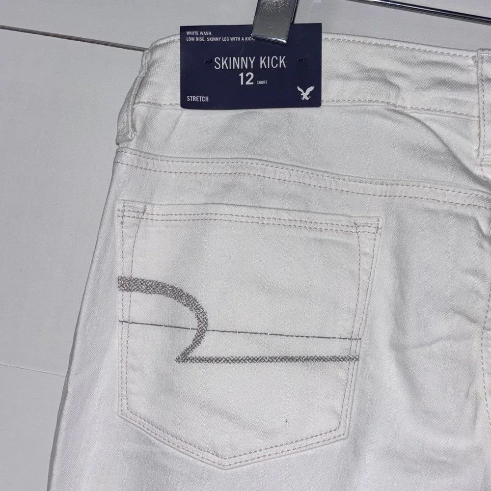 NWT American Eagle Low Rise Skinny Kick Jeans Stretch 12 Short - Picture 5 of 6